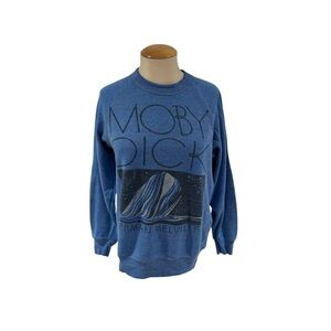 OUT OF PRINT Blue Moby Dick Sweatshirt - size xs